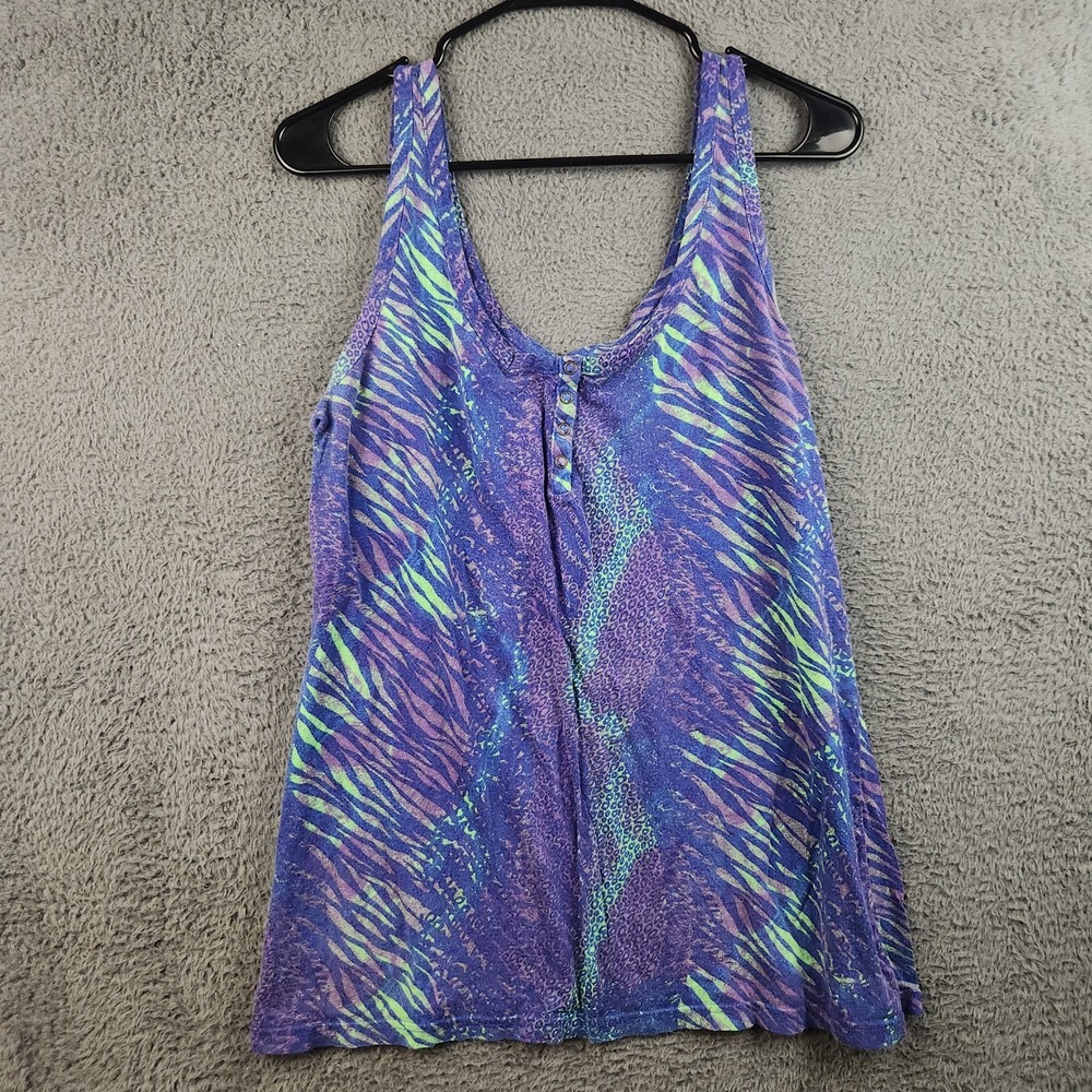Vintage OP Henley Cami Top Women XL/JRS 2XL Babydoll Bella Swan Y2K Animal Print